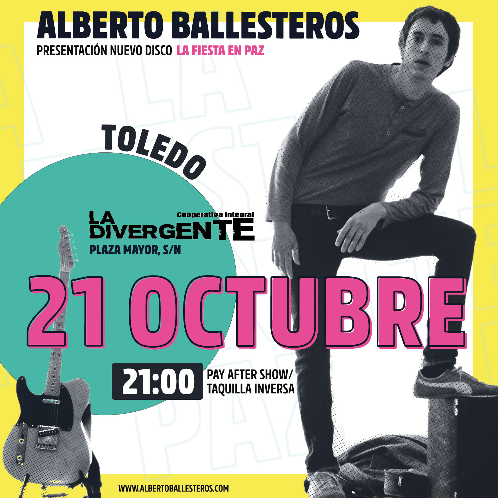 Cartel del concierto. Toledo, 21 octubre, La Divergente, 21h.